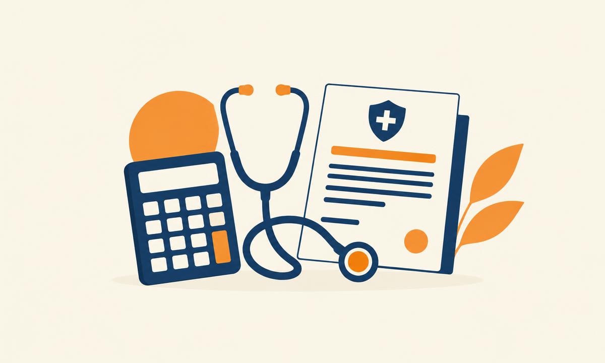 Ilustración editorial sobre gastos médicos